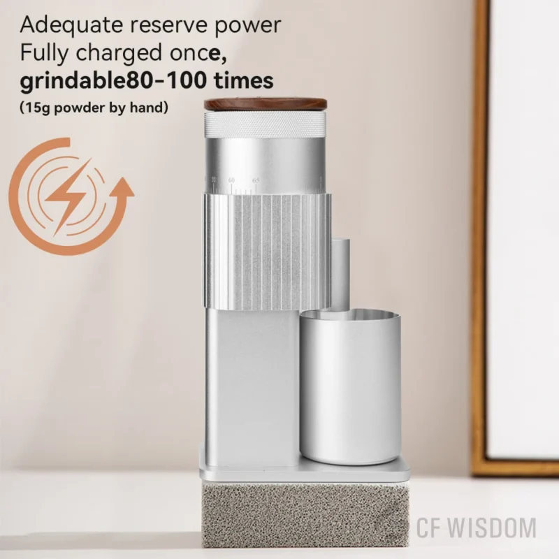 Stainless Steel Electric Burr Coffee Grinder with 25g Capacity for Espresso and Travel