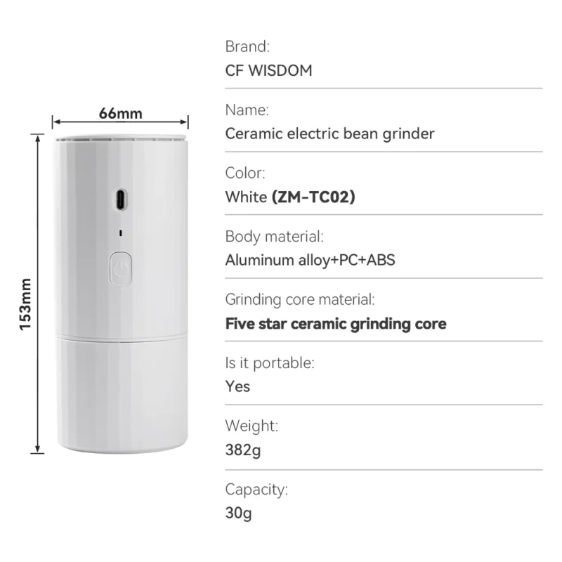 Stainless Steel Electric Burr Coffee Grinder with 25g Capacity for Espresso and Travel - Image 10