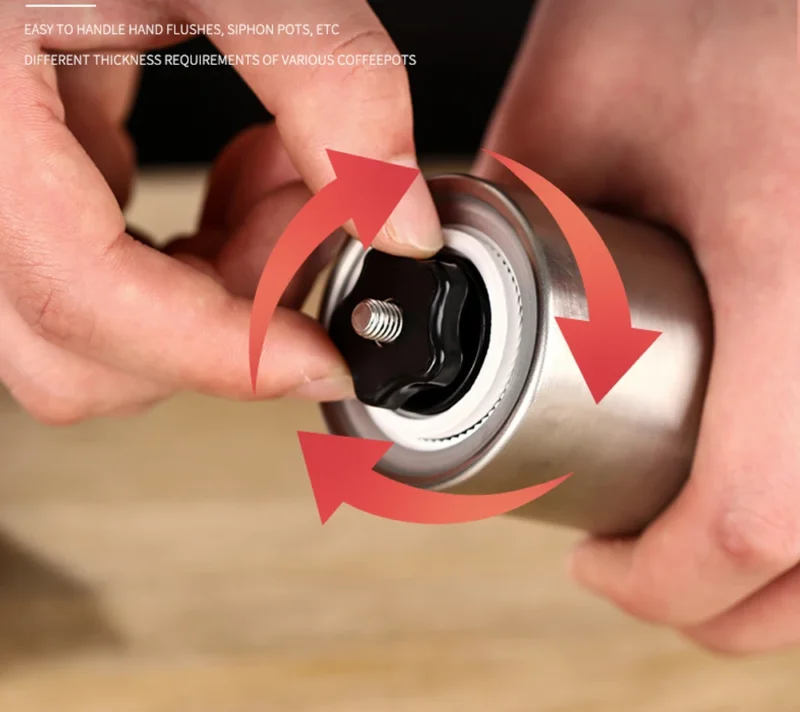 Stainless Steel Conical Burr Manual Coffee Grinder with Adjustable Settings for Home and Travel - Image 2