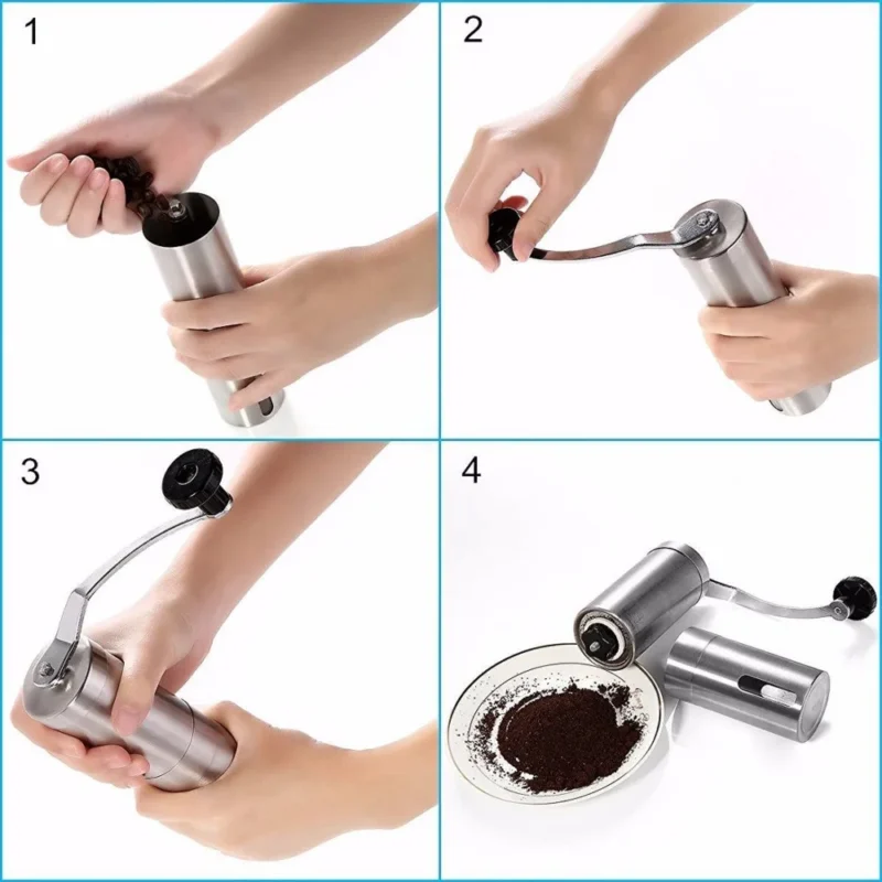 Stainless Steel Conical Burr Manual Coffee Grinder with Adjustable Settings for Home and Travel - Image 6