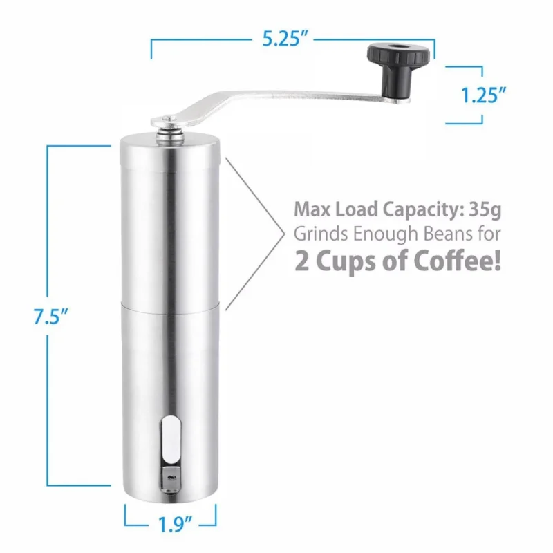 Stainless Steel Conical Burr Manual Coffee Grinder with 15 Settings for Pour Over - Image 3