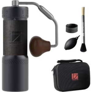 Stainless Steel Conical Burr Manual Coffee Grinder with Foldable Handle and Magnetic Catch Cup