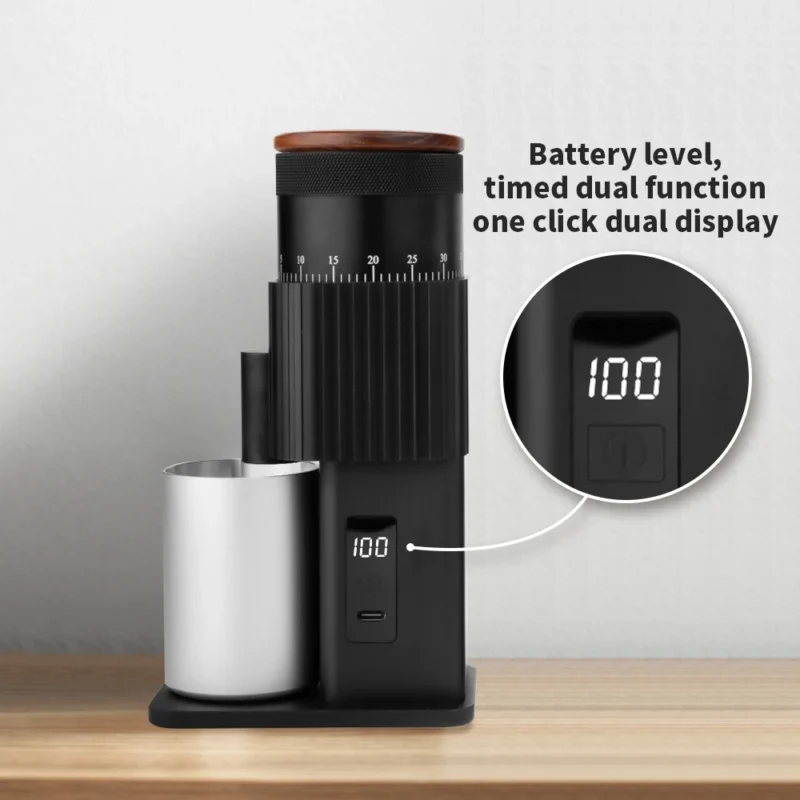 Premium Stainless Steel Portable Electric Coffee Grinder with Adjustable Burr for Pour Over - Image 2