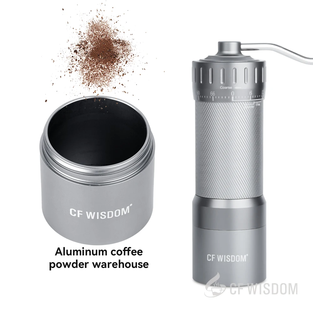 Close-up of precision manual grinder burr system requiring proper maintenance