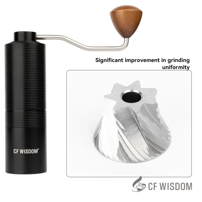 Stainless Steel Conical Burr Manual Coffee Grinder with Adjustable Settings for Pour Over and Espresso - Image 2