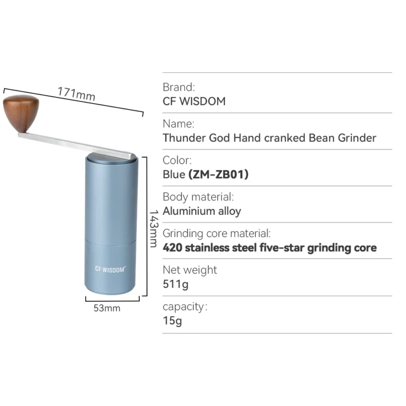Stainless Steel Burr Manual Coffee Grinder with Adjustable Settings for Thor-Inspired Design - Image 7