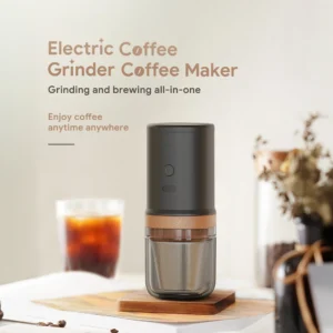 Portable USB Rechargeable Ceramic Burr Manual Coffee Grinder with 24 Settings for Espresso and Pour Over