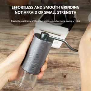 Premium Aluminum Manual Coffee Grinder with Adjustable Burrs for Home Brewing