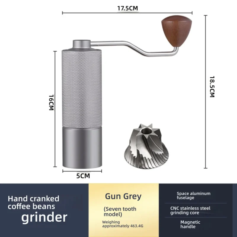 Premium Carbon Steel Burr Manual Coffee Grinder with Double Bearing for Fresh Brewing - Image 16