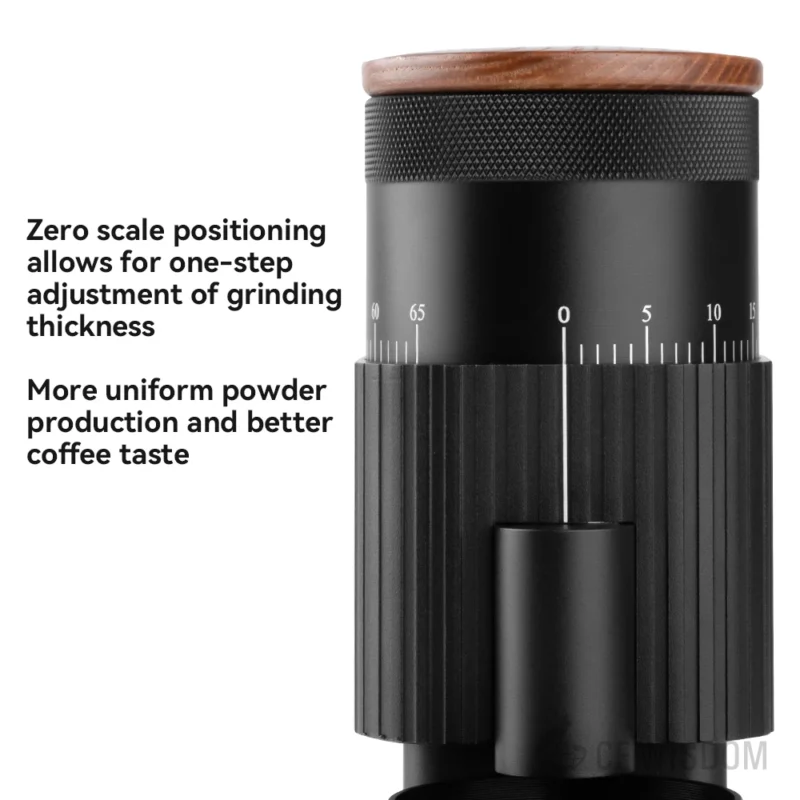 Aluminum Alloy Stainless Steel Burr Manual Coffee Grinder with Precision Settings for Travel - Image 5