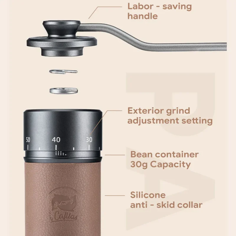 Premium Stainless Steel Manual Coffee Grinder with Titanium Burrs for Precision Brewing - Image 4