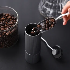 Premium Stainless Steel Burr Manual Coffee Grinder with Dual Bearings for Home and Travel