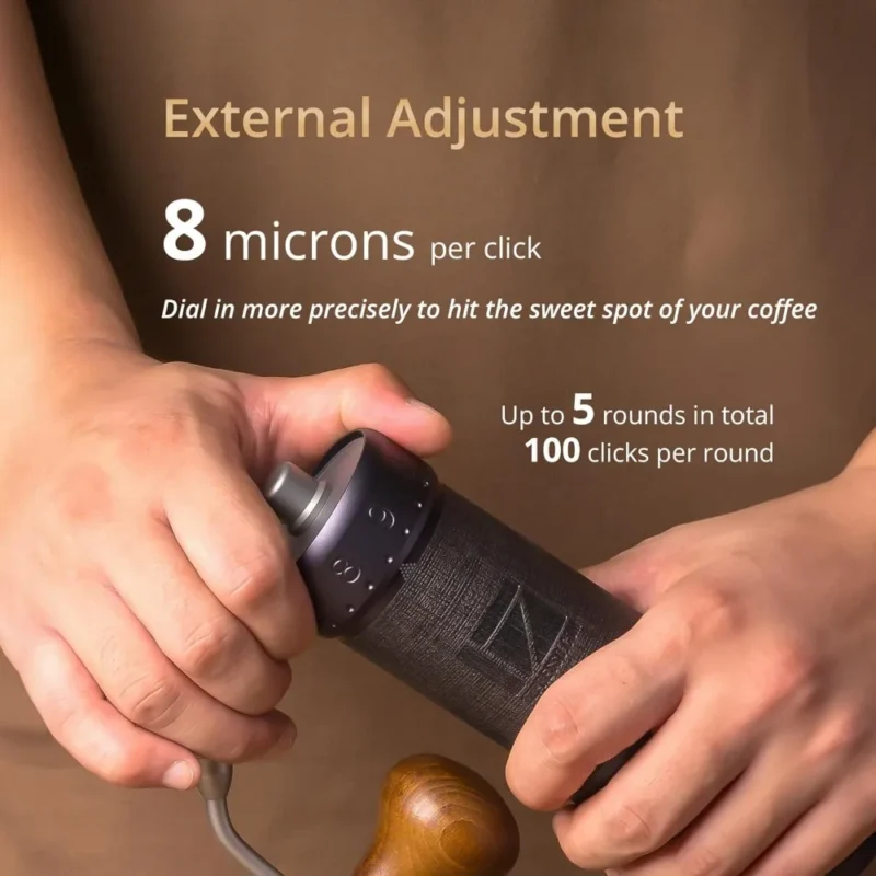 Stainless Steel Conical Burr Manual Coffee Grinder with Foldable Handle and Magnetic Catch Cup - Image 3