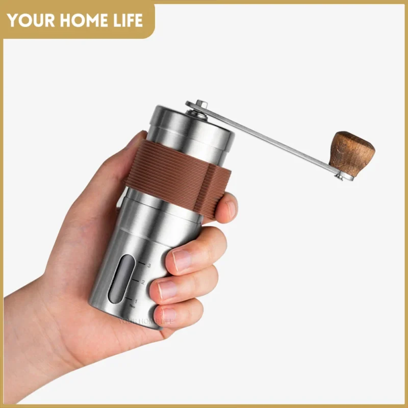 Premium Stainless Steel Burr Manual Coffee Grinder with Adjustable Settings for French Press - Image 2