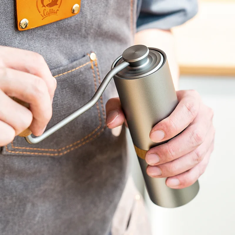 Stainless Steel Conical Burr Manual Coffee Grinder with Adjustable Settings for Travel