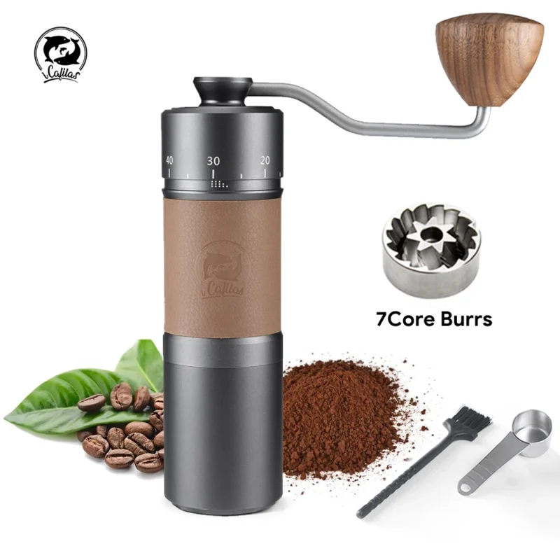Premium Stainless Steel Manual Coffee Grinder with Adjustable Burr Settings for Pour Over & Espresso