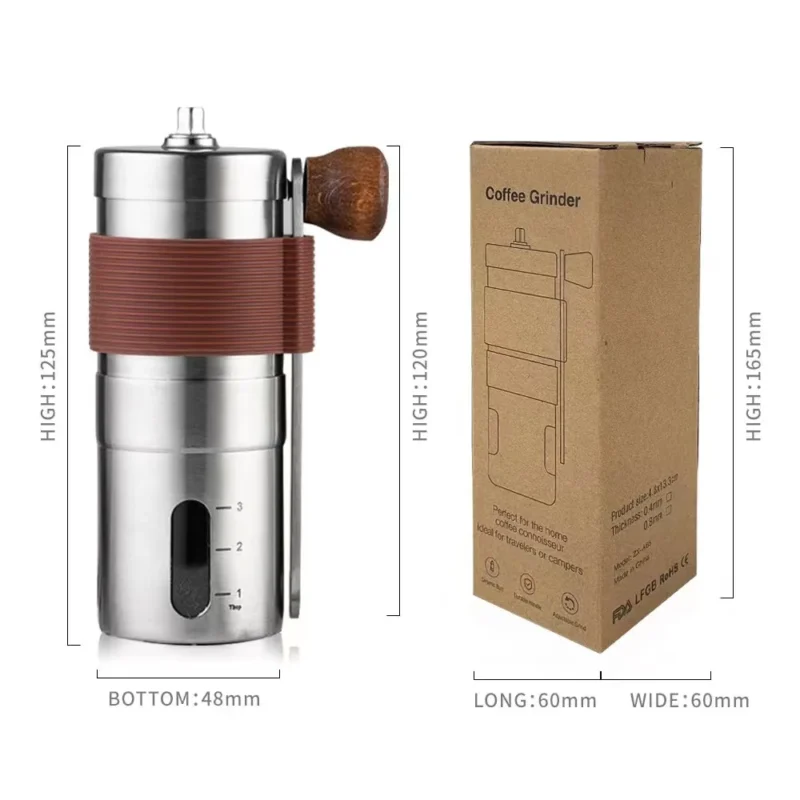 Premium Stainless Steel Burr Manual Coffee Grinder with Adjustable Settings for French Press - Image 7