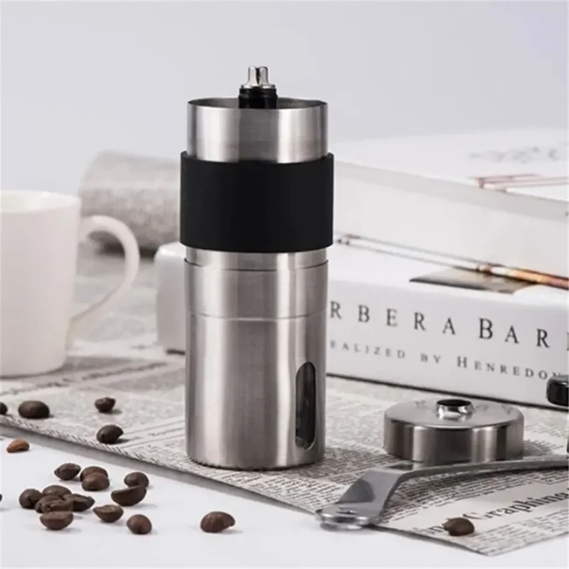 Stainless Steel Burr Manual Coffee Grinder with Adjustable Settings for Home Brewing - Image 2