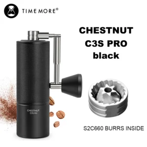 Premium Stainless Steel Manual Coffee Grinder with Foldable Crank for Espresso Brewing