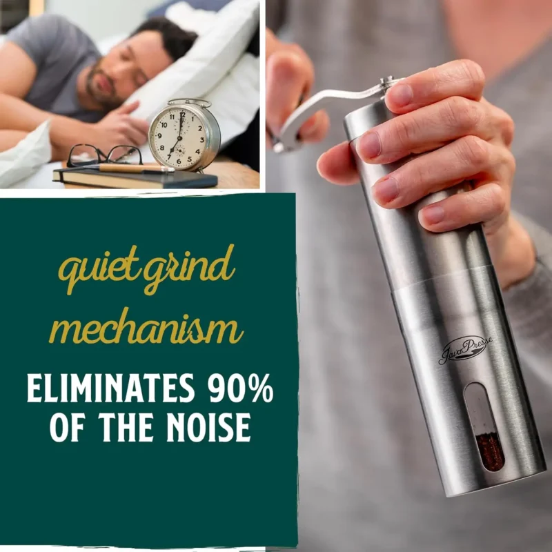 Premium Stainless Steel Conical Burr Manual Coffee Grinder with 18 Adjustable Settings for Espresso and Travel - Image 5