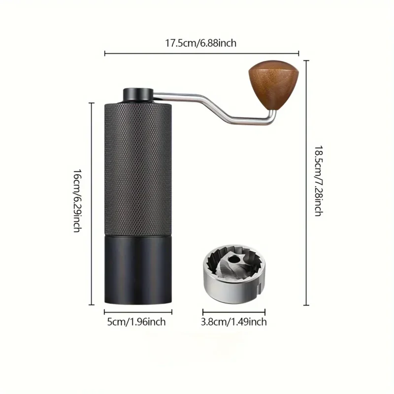 Stainless Steel Burr Manual Coffee Grinder with Digital Adjustment for Precision Brewing - Image 3