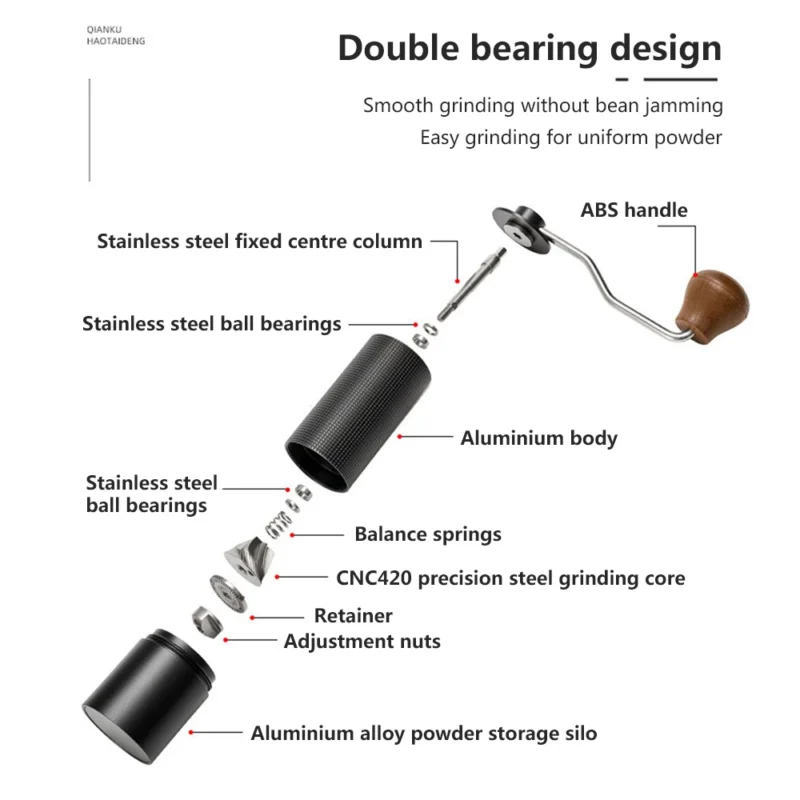 Premium Stainless Steel Manual Coffee Grinder with Precision Burr for Consistent Brew - Image 3