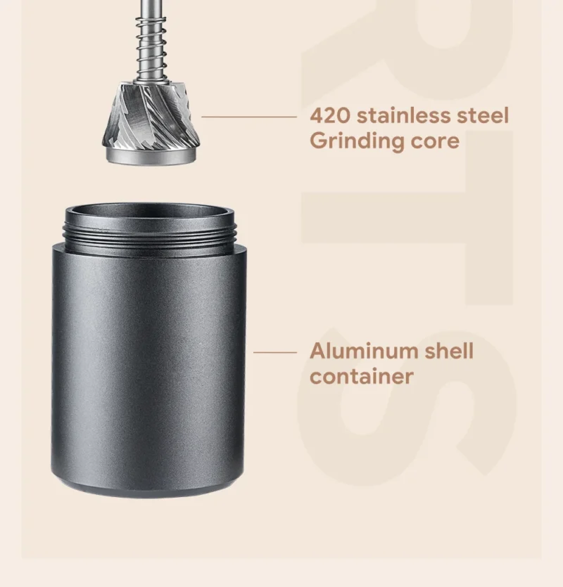 Premium Stainless Steel Manual Coffee Grinder with 40mm Burrs for Precision Brewing - Image 6