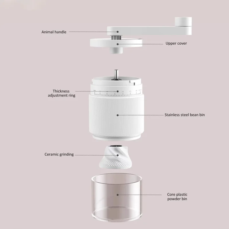 Ceramic Burr Manual Coffee Grinder with 35 Adjustable Settings for Espresso and Pour Over - Image 6