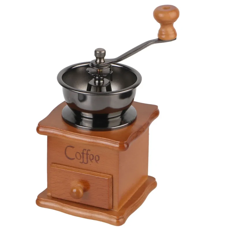 Vintage Wooden Manual Coffee Grinder with Ceramic Burrs for Pour Over & French Press - Image 8
