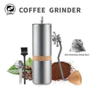 Premium Stainless Steel Burr Manual Coffee Grinder with Adjustable Settings for Espresso