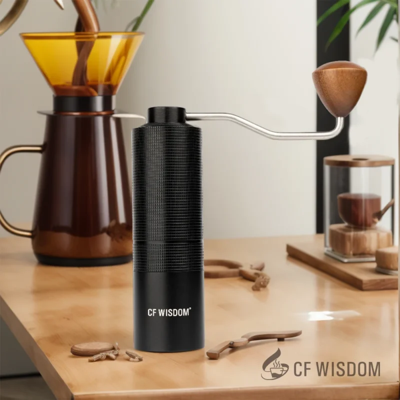 Stainless Steel Conical Burr Manual Coffee Grinder with Adjustable Settings for Pour Over and Espresso - Image 5