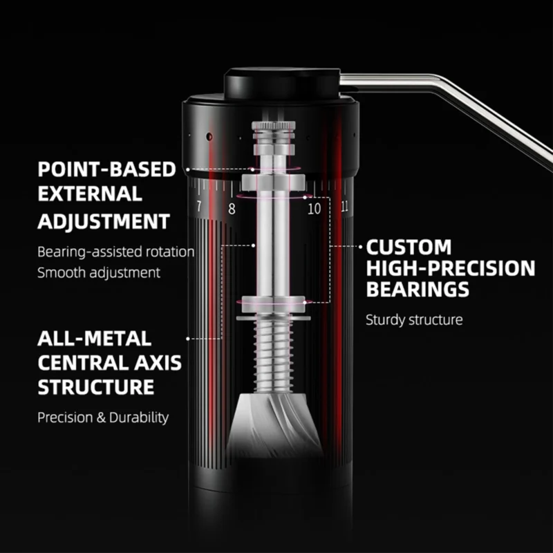 Premium Stainless Steel Conical Burr Manual Coffee Grinder with 15 Adjustable Settings for Espresso to Pour Over - Image 5