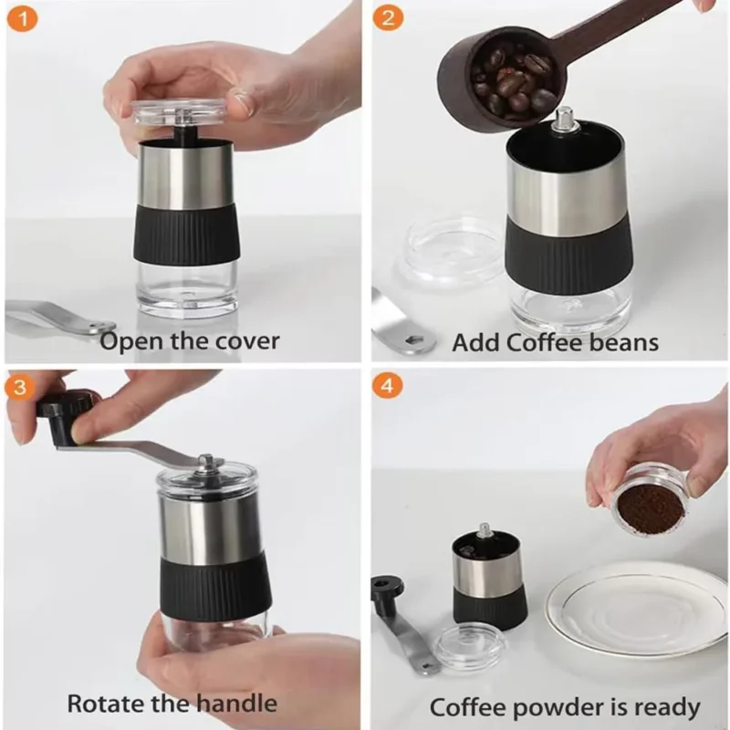 Portable Ceramic Burr Manual Coffee Grinder with Removable Core for Travel - Image 4