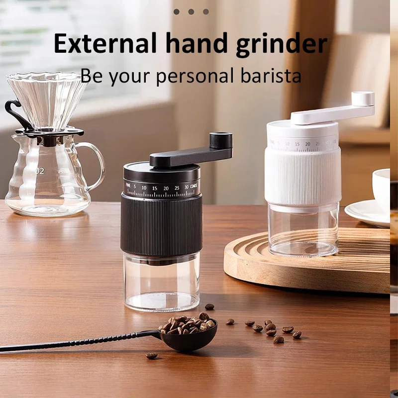 Precision manual coffee grinder with adjustable settings for dialing in the perfect AeroPress brew