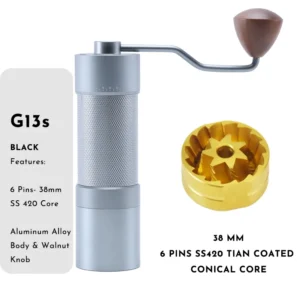 Premium Stainless Steel Manual Coffee Grinder with Anti-Slip Design for Pour Over