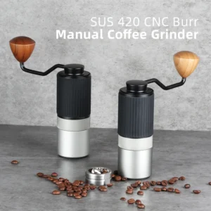 Premium Stainless Steel Burr Manual Coffee Grinder with Adjustable Settings for Pour Over