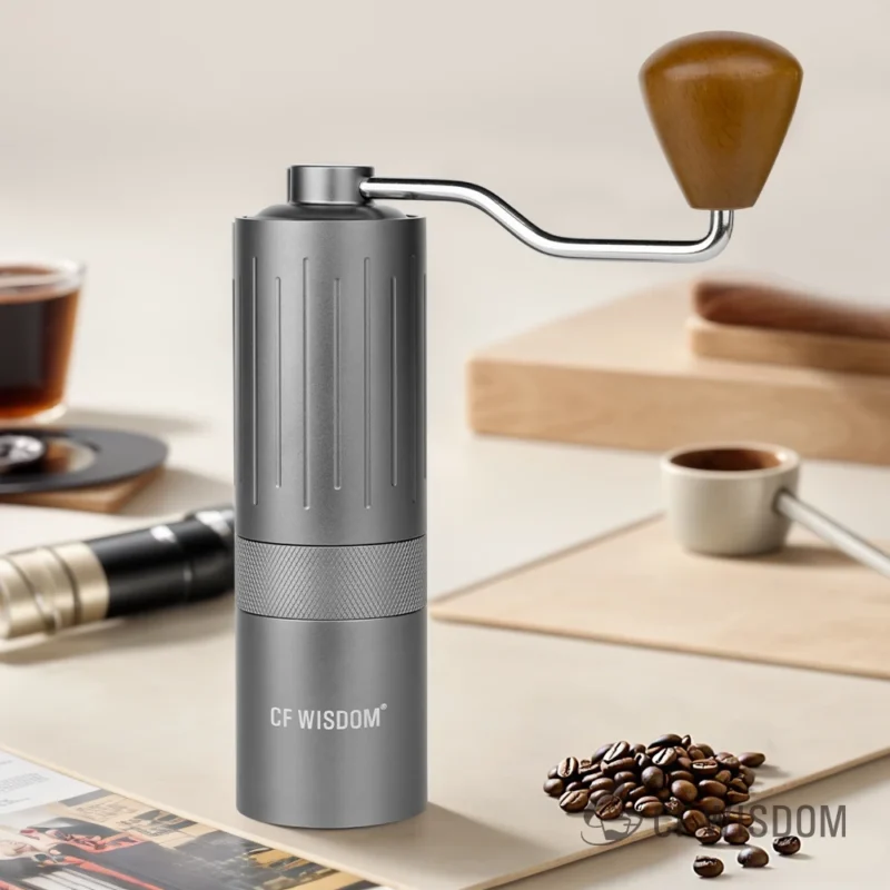 Stainless Steel Burr Manual Coffee Grinder with Adjustable Settings for Travel and Home Use - Image 2