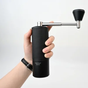 Premium Stainless Steel Burr Manual Coffee Grinder with Foldable Handle for Home and Travel