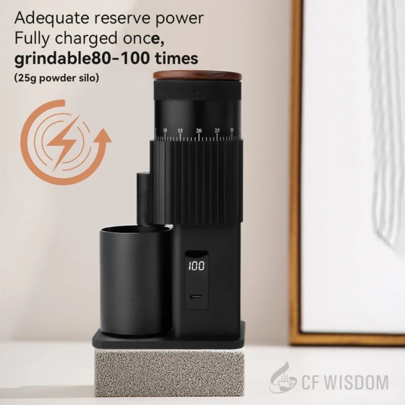 Aluminum Alloy Stainless Steel Burr Manual Coffee Grinder with Precision Settings for Travel - Image 3