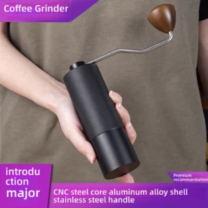 Premium Carbon Steel Burr Manual Coffee Grinder with Double Bearing for Fresh Brewing