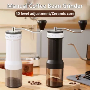 Premium Ceramic Burr Manual Coffee Grinder with 40 Adjustable Settings for Home Brewing