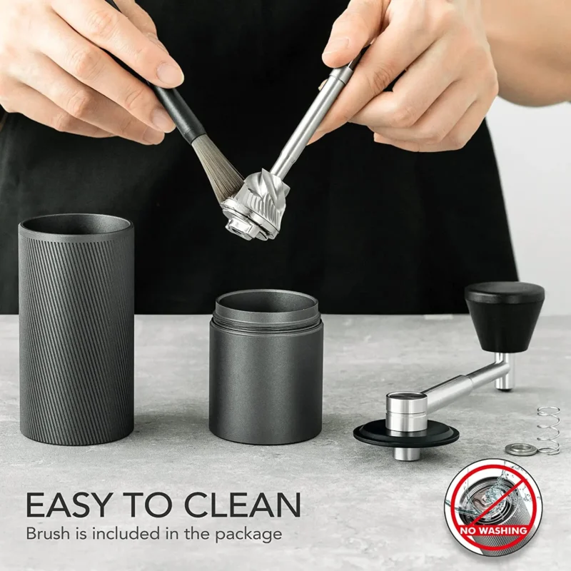 Foldable Stainless Steel Conical Burr Manual Coffee Grinder with Adjustable Settings for Travel - Image 4