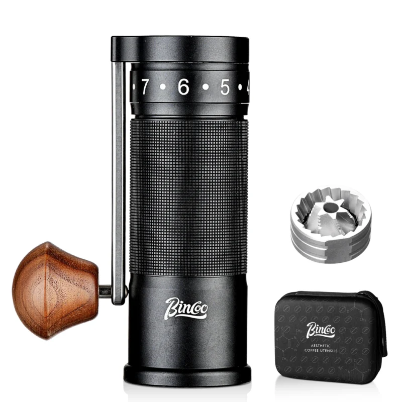 Aluminum Foldable Manual Coffee Grinder with External Adjustment Stainless Steel Burr Mill for Travel - Image 8