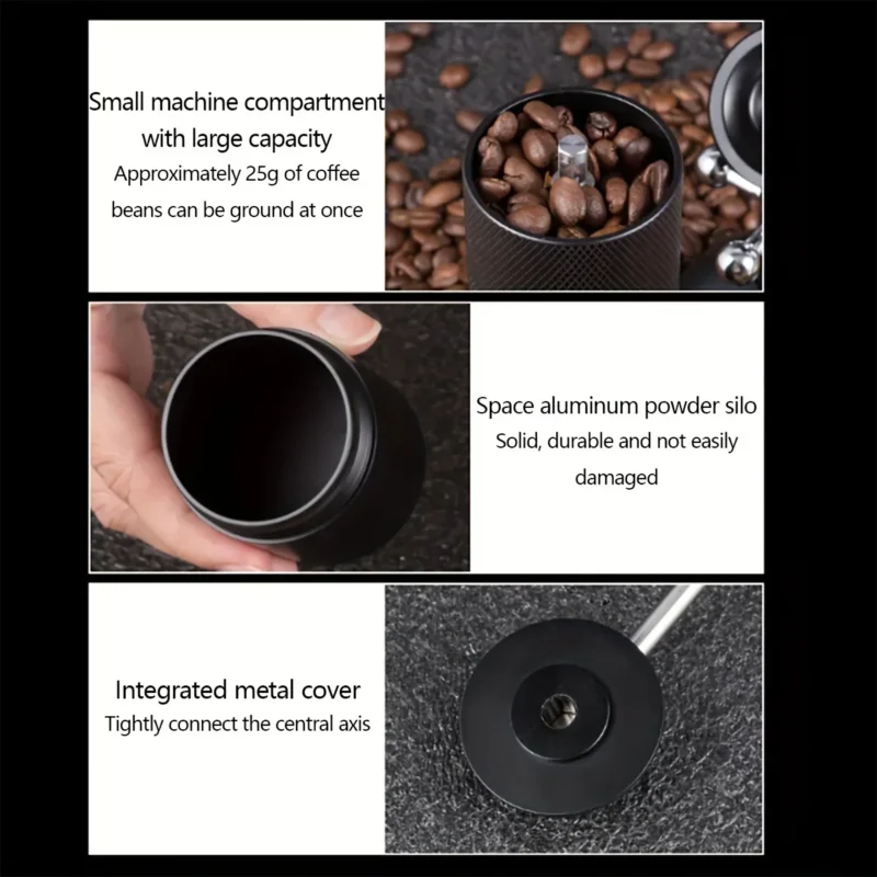 Stainless Steel Burr Manual Coffee Grinder with Digital Adjustment for Precision Brewing - Image 5