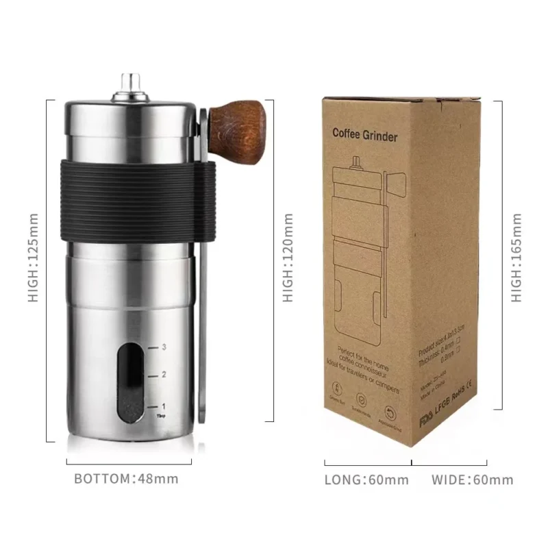Premium Stainless Steel Burr Manual Coffee Grinder with Adjustable Settings for French Press - Image 6