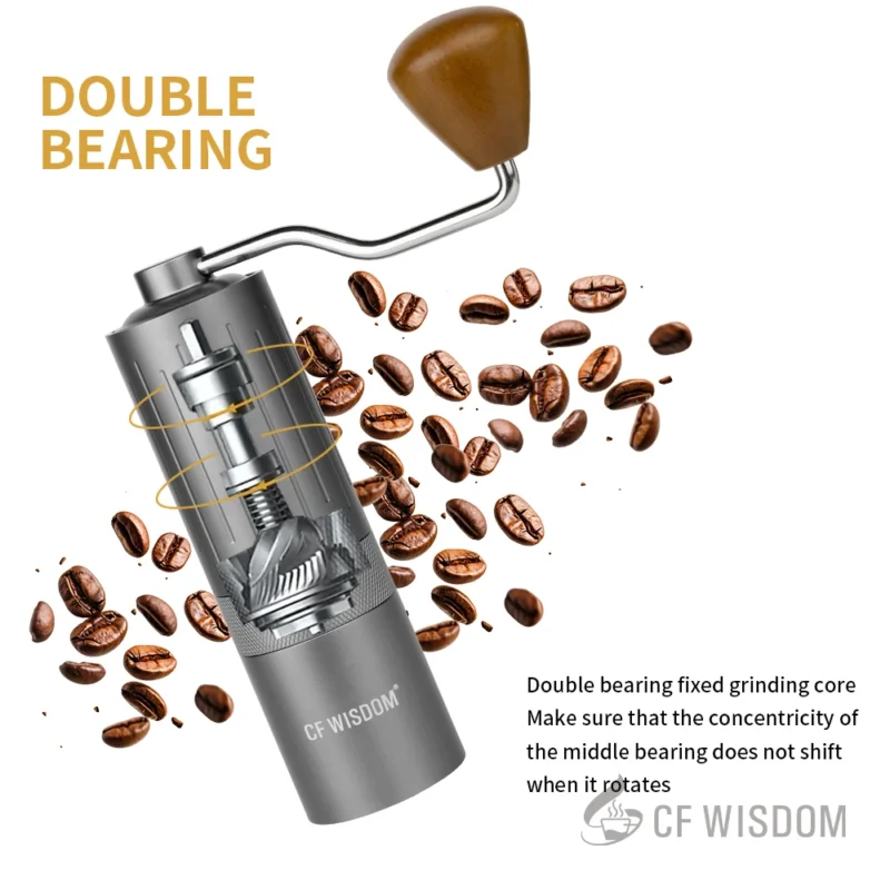 Premium Aluminum Ceramic Burr Manual Coffee Grinder with 15 Settings for Travel - Image 6