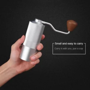 Stainless Steel Conical Burr Manual Coffee Grinder with Adjustable Settings for Home Brewing