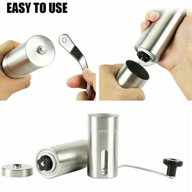 Stainless Steel Ceramic Burr Manual Coffee Grinder with Adjustable Settings for Pour Over Coffee - Image 3