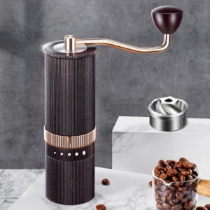 Stainless Steel Burr Manual Coffee Grinder with 5 Adjustable Settings for Home Brewing