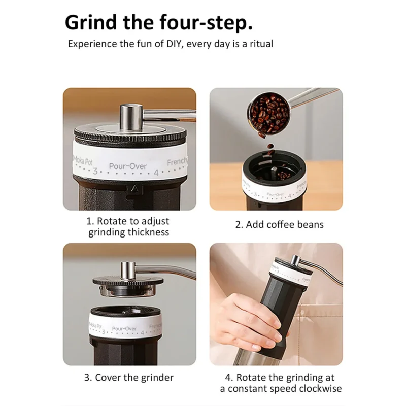 Premium Ceramic Burr Manual Coffee Grinder with 40 Adjustable Settings for Home Brewing - Image 6
